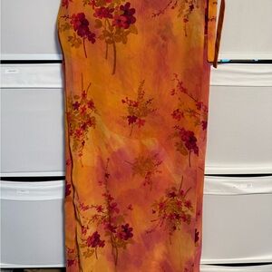 Vintage Floral Orange and Pink Women's Skirt